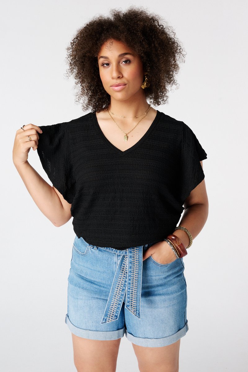 MS Mode Top Top met vlindermouwen