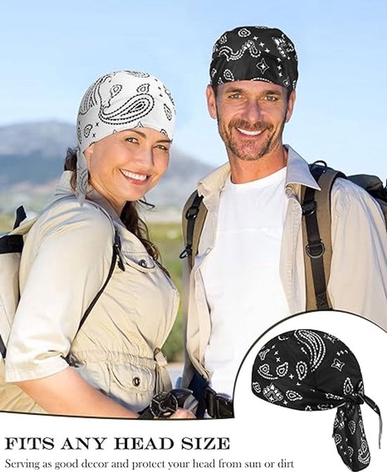 Hoofdband - 6 Stuks - Hoofddoek - Koelbandana - Fietsbandana - Zweetafvoerende bandana - Zacht en ademend - Kan gebruikt worden als helmvoering - Voor fietsen en motorrijden - Opvouwbaar - UV-bescherming - Unisex - Lichtgewicht - 6 kleuren — afbeelding 3