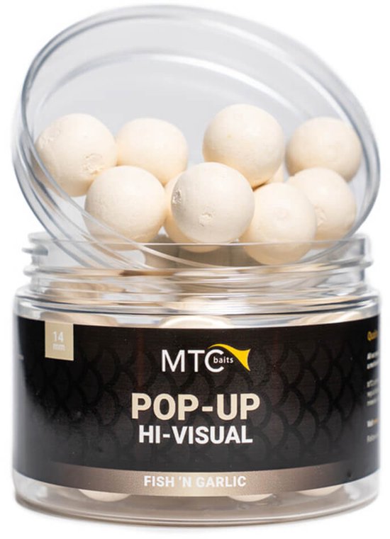 MTC Baits Fish 'n Garlic Pop-Up Hi-Visual 14mm van MTC Baits — afbeelding 2