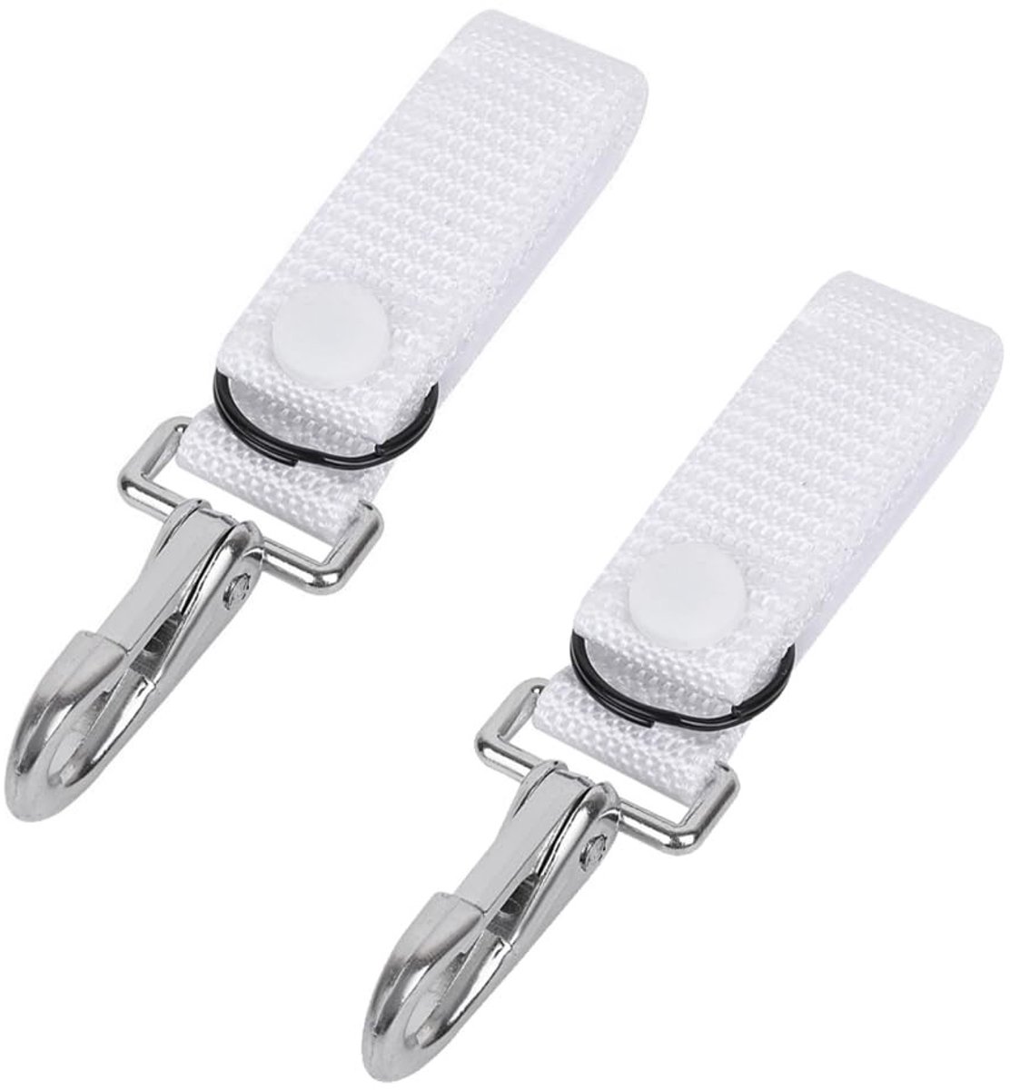 MTTproducts- Riemclips met Karabijnhaak - 2 Stuks Riemhouder - Nylon Singelband - Haak/Lus Bevestiging - Geschikt voor Riemen tot 6 cm - Roestvrije Gesp - Tactische Clips
