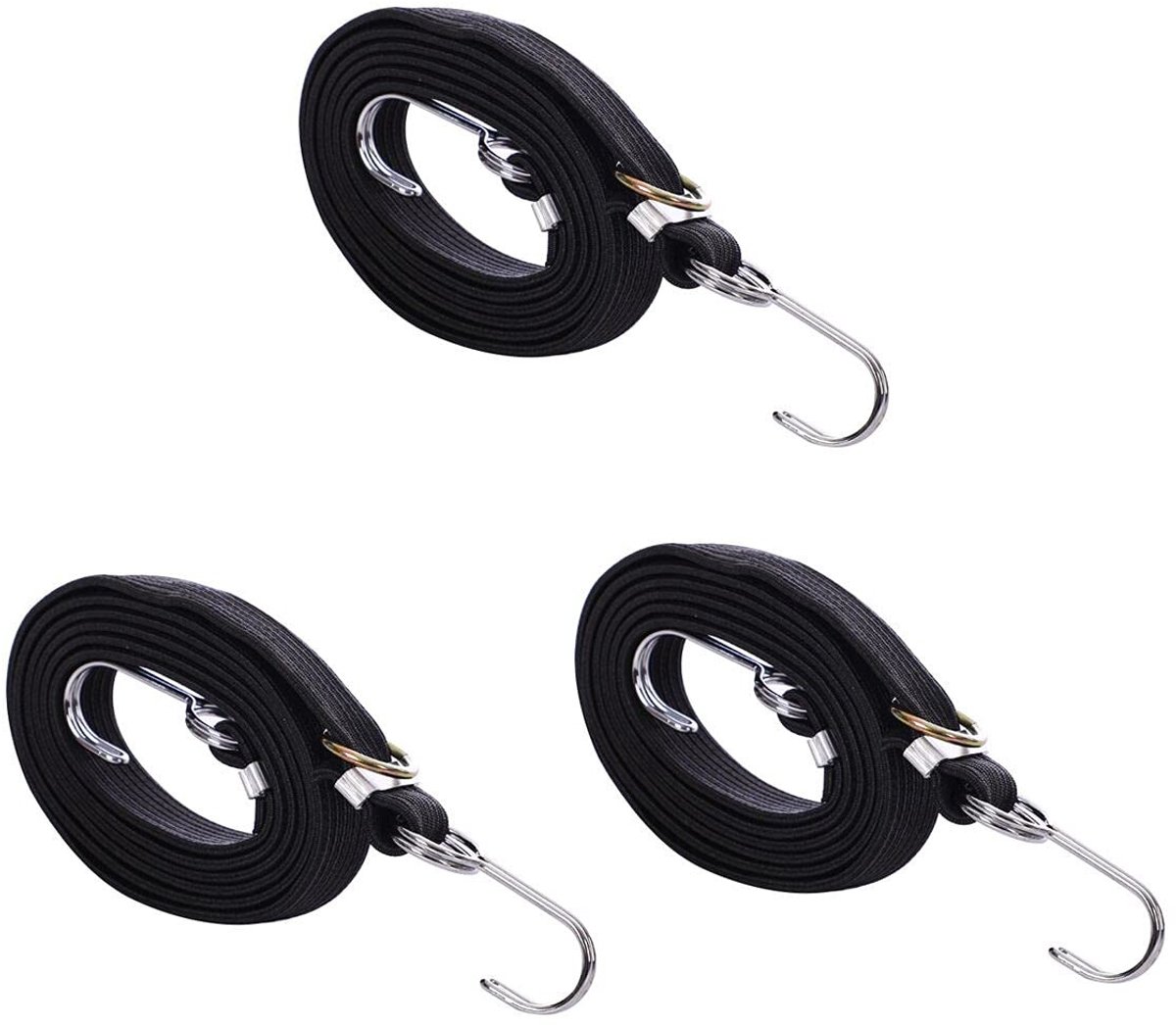 Cosensi- Bungee Koorden 80 Inch - Verstelbaar Elastisch Touw - Heavy Duty - Met Gesp/Haken - Anti-roest - Voor Camping/Tuinieren - Elastisch Koord