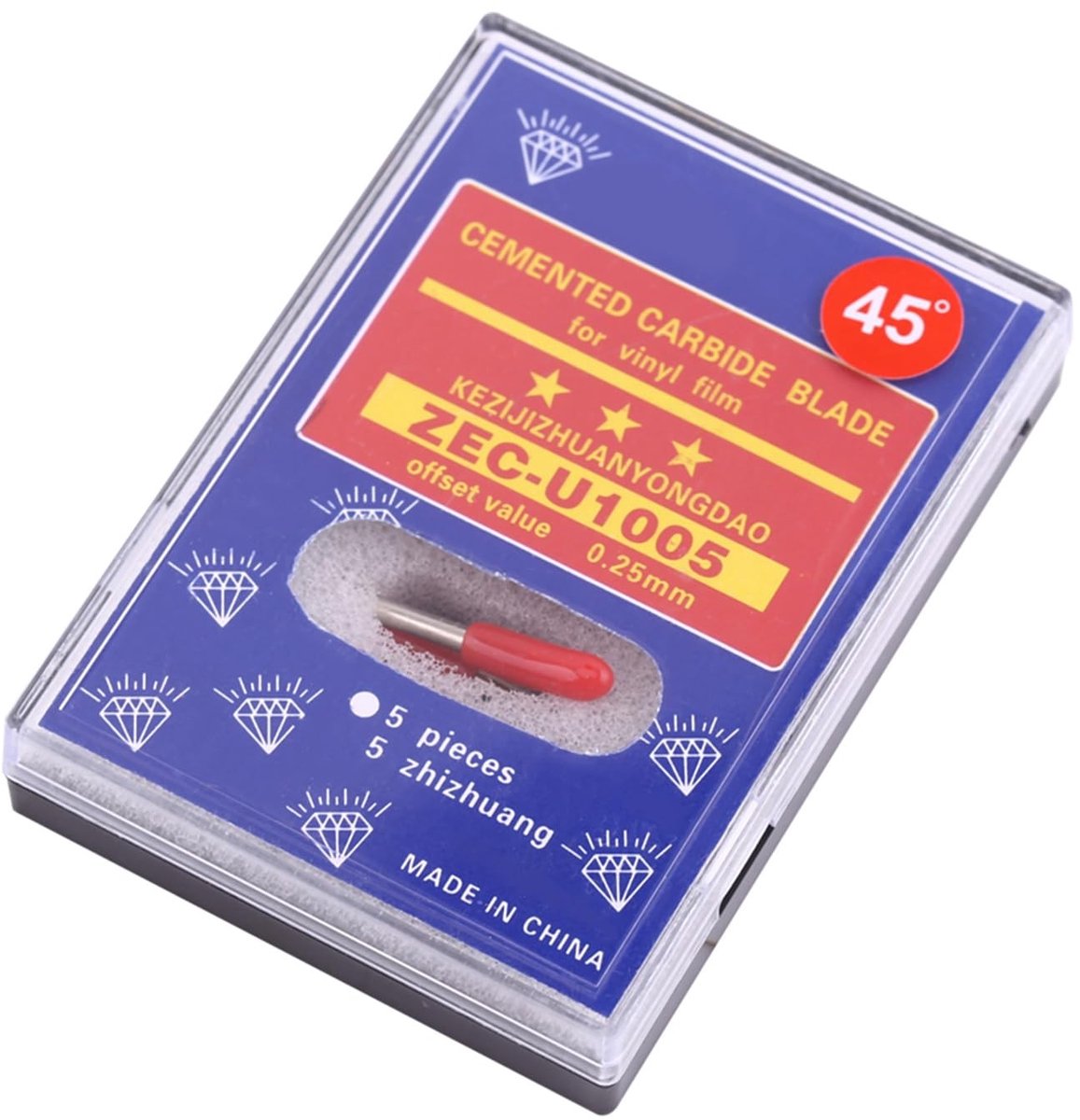 MTTproducts- Snijplotter Vervangende Bladen 10 Stuks - 30/45/60 Graden - Veiligheidspakket - Geschikt voor de meeste Snijders - Snijmes voor Papier - Beschermhoes voor Veiligheid