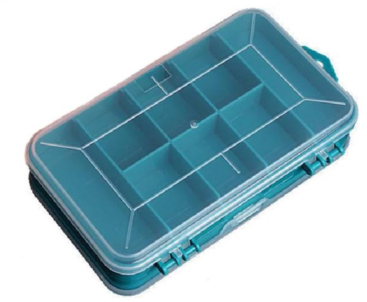 Cosensi- Opbergdoos 13 Compartimenten - Dubbelzijdige Opbergdoos - Transparante Doos - Schokbestendig - Corrosiebestendig - Afmetingen 160*92*44mm - Opbergdoosje
