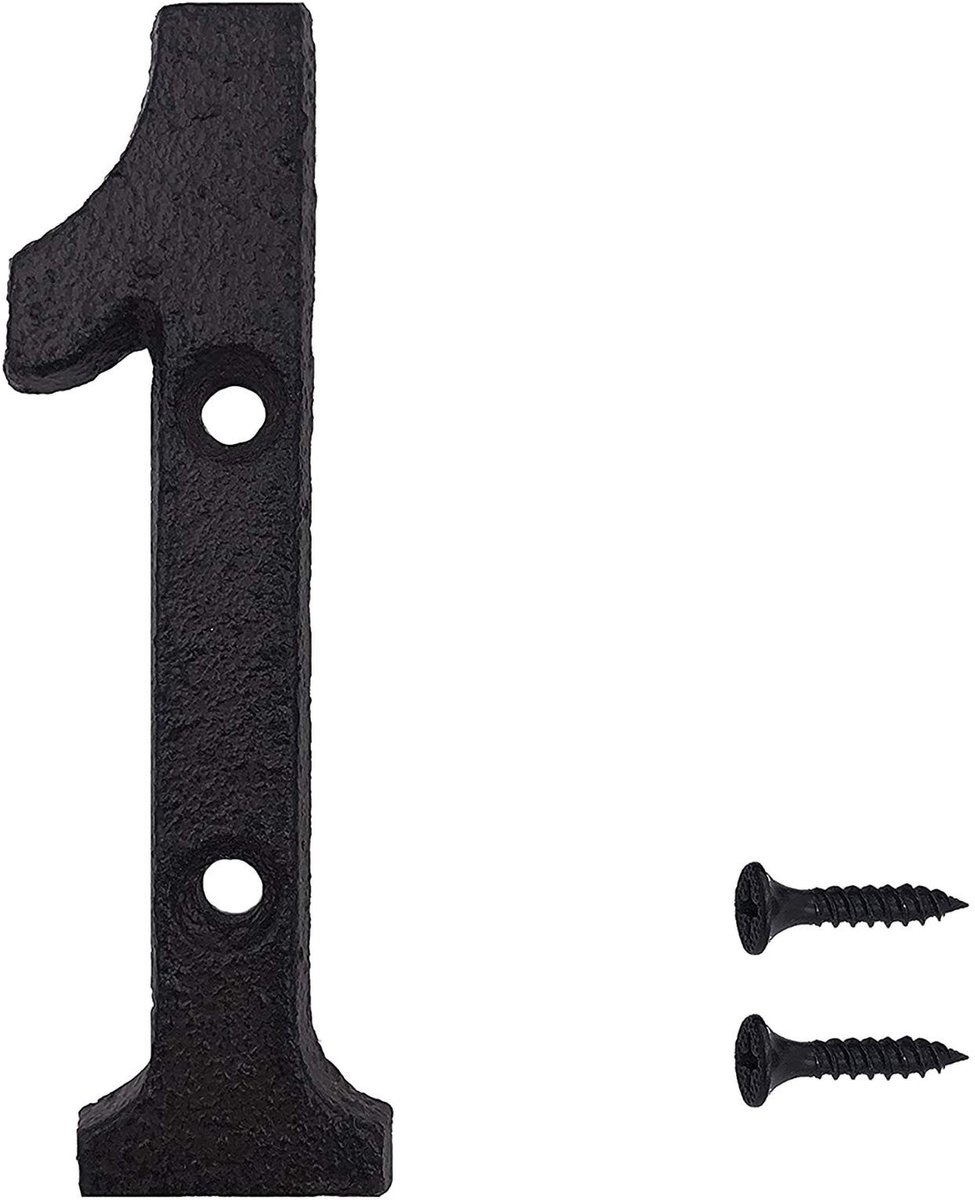 Dailygoods- Huisnummer Gietijzer - Zwart Retro - 3 Stuks - 7,5 cm Hoog - Duurzaam Staal - Eenvoudig te Installeren - Adresnummer