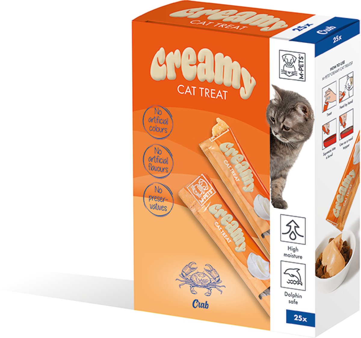 M-PETS Creamy kat traktatiepakket - krab 25x15g