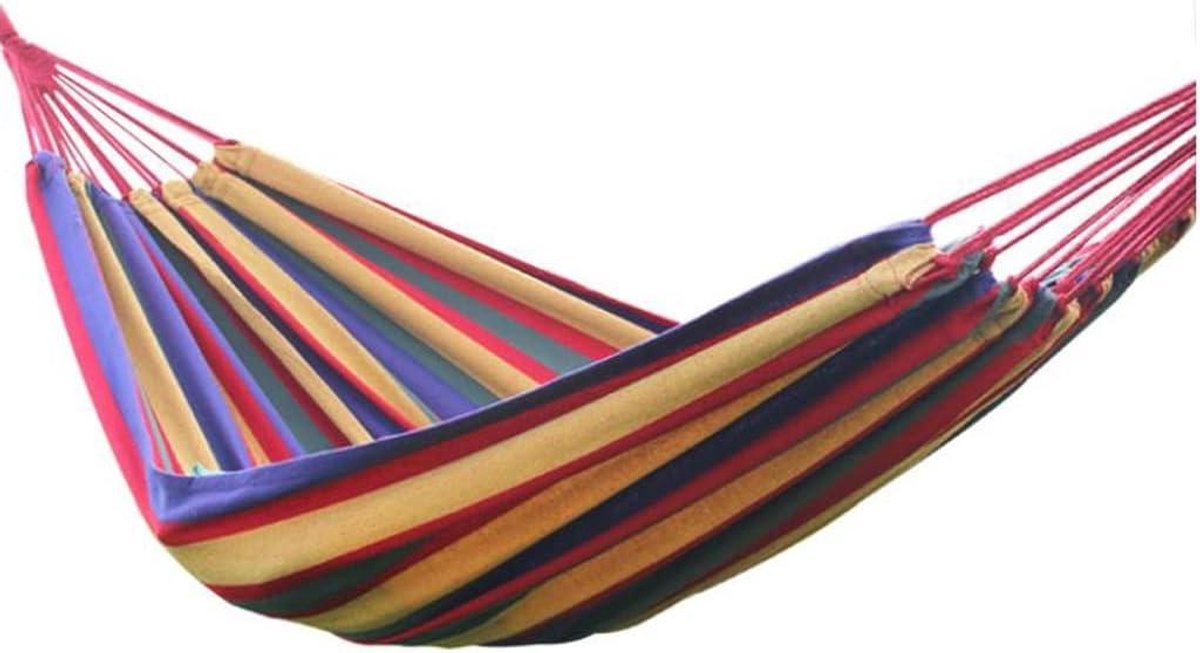 Hangmat Katoen Canvas - Schommelstoel Buiten - Ontspannen in de Tuin - Sterk Draagvermogen - 200 x 80 cm