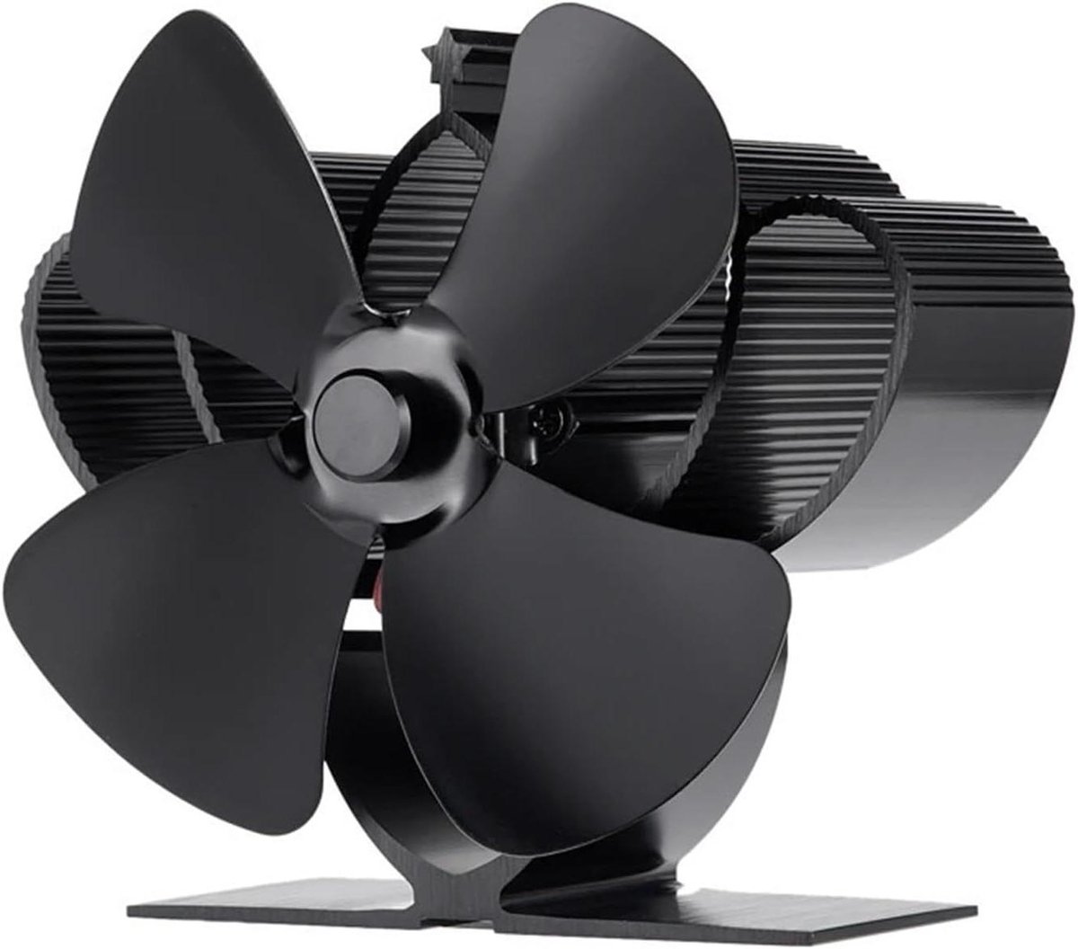 Haard Ventilator - Houtkachel Fan - Warmte Verdelen - Zelf Genererend - 4 Bladen - Zwart