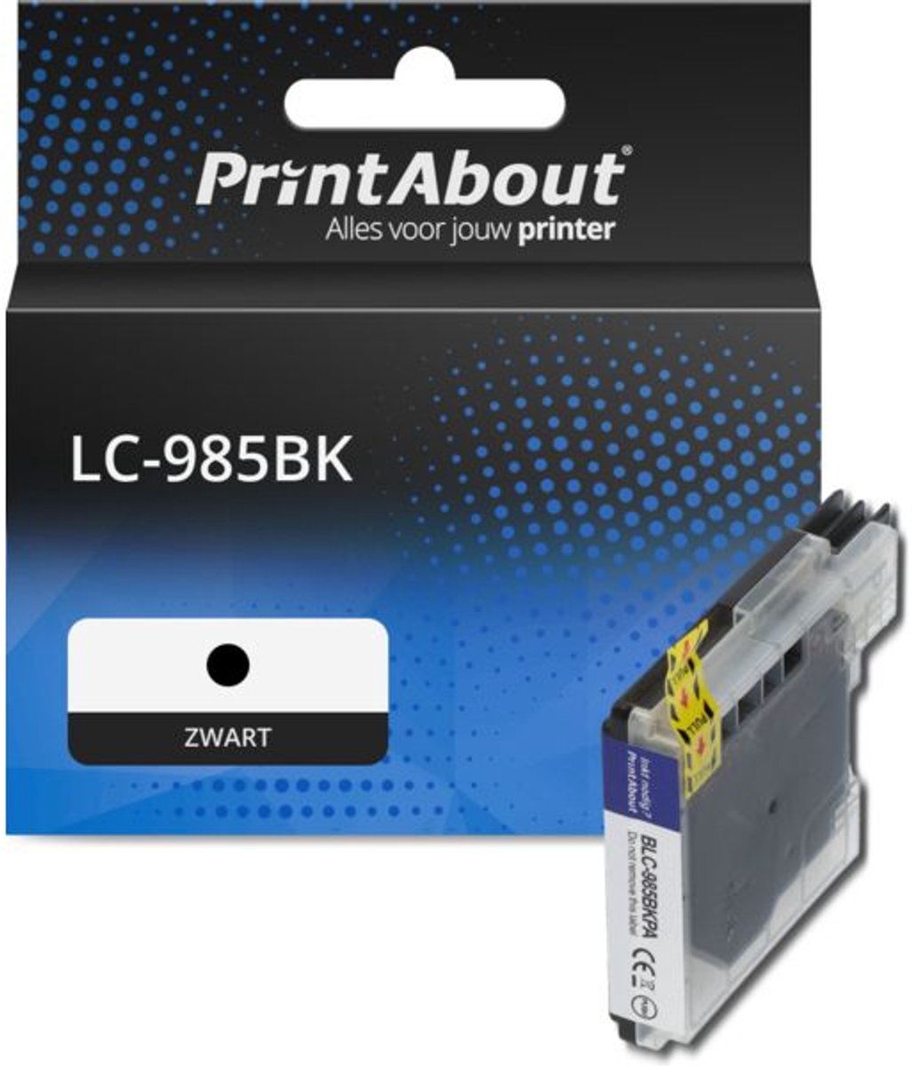PrintAbout huismerk Inktcartridge LC-985BK Zwart geschikt voor Brother