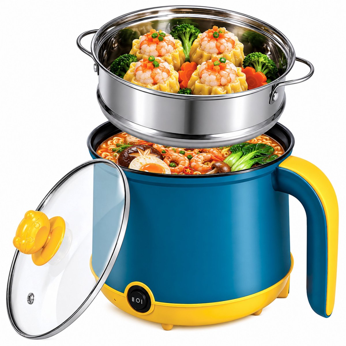 DMG Supply Noodle Pan - Blauw - Hotpot - Noodle Kom - Elektrische Pan - 1,8 L - Multicooker
