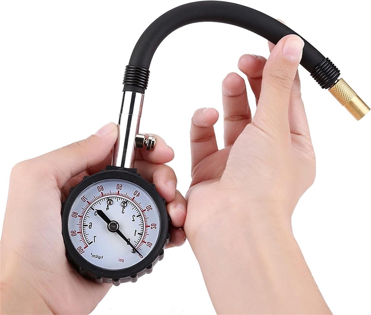 Bandenspanningsmeter - Bandenspanning Tester - Voertuig Onderhoud - Geïntegreerde Uitlaatknop - 0-100 Psi - Zwart