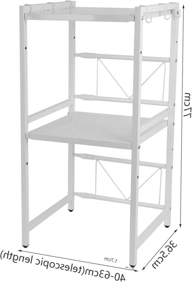 Magnetronrek - Keukenrek Plank - Keuken Organiseren - Verstelbare Grootte - 3 Tier - Wit