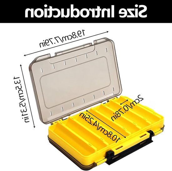 Dubbelzijdige plastic vissersbox met handvat, waterdicht en perfect voor het opslaan van visaas, 19.8 x 13.5 x 3.5 cm, ideaal voor vissers en hengelsportliefhebbers — afbeelding 5