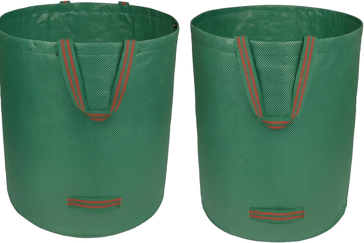 Tuinzakken Set - Tuinafvalzakken 272L - 2 Stuks - Waterafstotend en UV-bestendig - Voor Blad Gras en Takken - Groen
