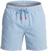 Zwemshort Paros Seersucker - Lichtblauw/Blauw - Maat XXL - Zwemshort Heren Lichtblauw - Swimwearclub