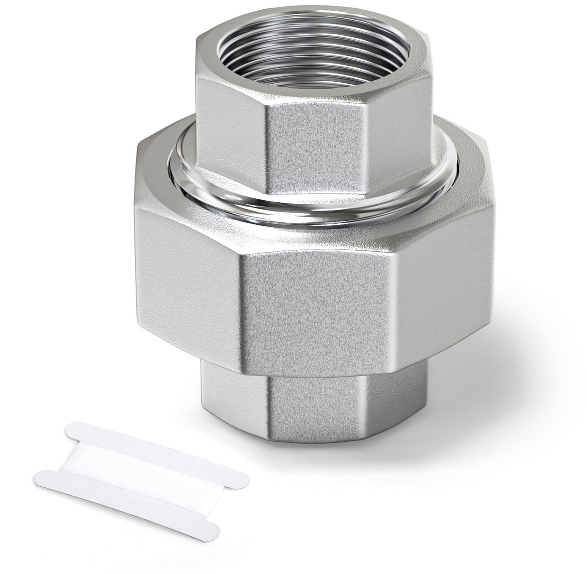 Allecto - Roestvrij Staal 1" Vrouwelijke Pijpverbinding - Schroefdraadadapter voor Water/Olie/Gas - Zilver - Unie Koppeling - Duurzaam en Corro...