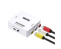 Qost - Tulp naar HDMI Converter - AV / Composiet RCA to HDMI Audio video kabel adapter Converter - Compatibel met Camera / Xbox 360 / PS2, PS3 / WII / N64 / Gamecube / Snes / PSP (Black) - Wit