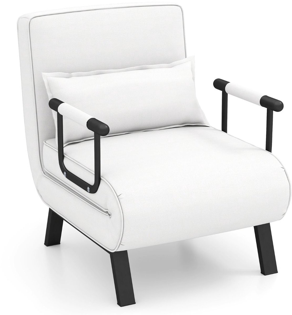 Slaapstoel - Uitklapbaar - Slaapbank - Logeerbed - Zetelbed - Slaapfauteuil - Vouwbed - 1 persoons - Zeer comfortabel - Beige