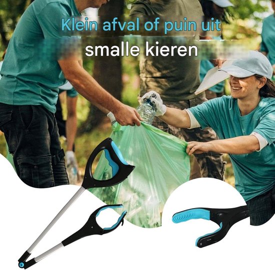 Afvalgrijper-grijper voor ouderen-afvalgrijper met magneet -Opvouwbare afvalgrijper met verlichting voor ouderen en mensen met een beperking - afvalgrijper voor zwangere vrouwen en tuinactiviteiten - blauw - 83x12 cm van Merkloos	 — afbeelding 3