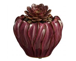 Mica Decorations Planten / bloempot Thom - bordeaux rood - keramiek - 15 x 19 cm