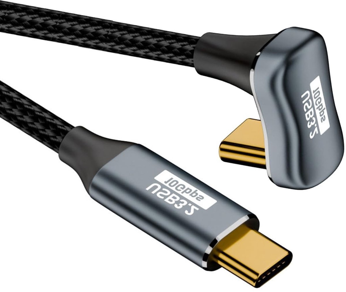 Image of 10Gbps 100W USB-C 3.1 Type C Male naar Male Verlengkabel U-vormig met Hoek en Mof 200CM - Snelle Gegevensoverdracht, Duurzaam en Flexibel