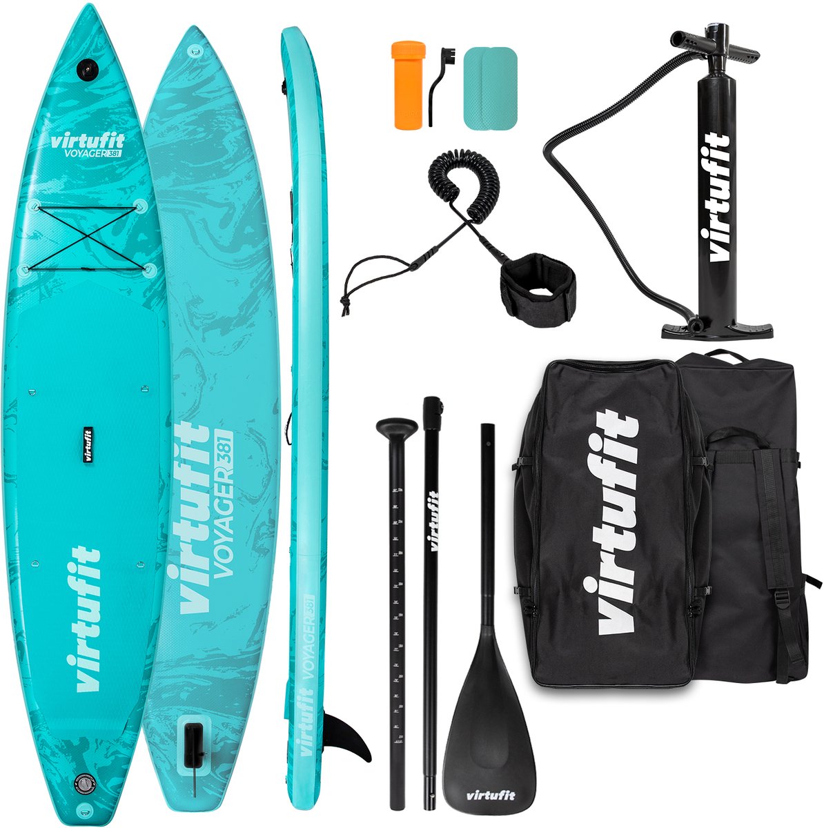 Bol.com VirtuFit Voyager Opblaasbaar SUP Board 381 cm - Max. 180 kg - Stand Up Paddle Board voor Lange Afstanden - Extra Stabili... aanbieding