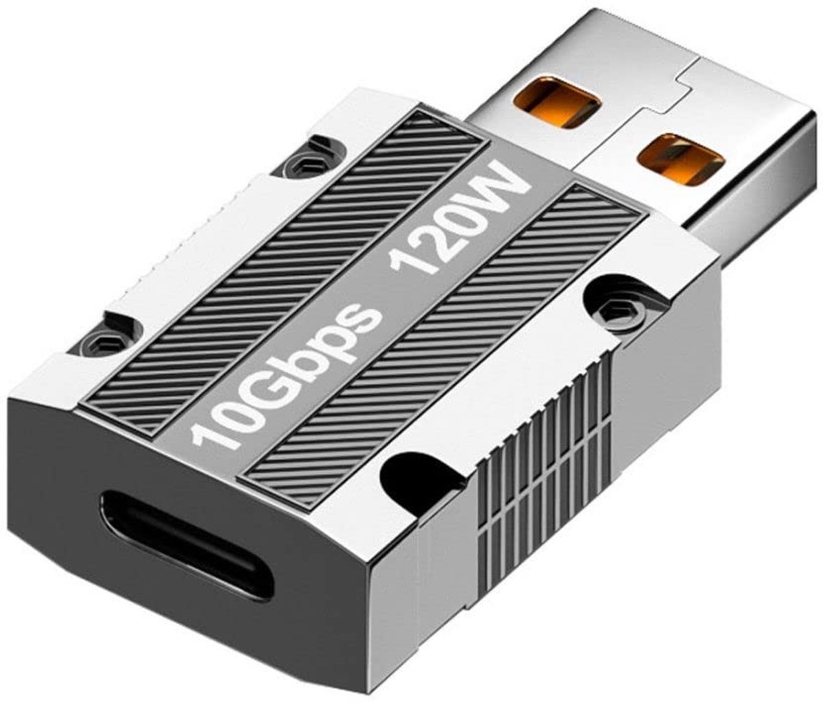 Allecto - USB C Adapter - USB 3.0 - 10Gbps Dataoverdracht - 120W Voeding - Snelle oplader - Compatibel - Geschikt voor laptops - Compact