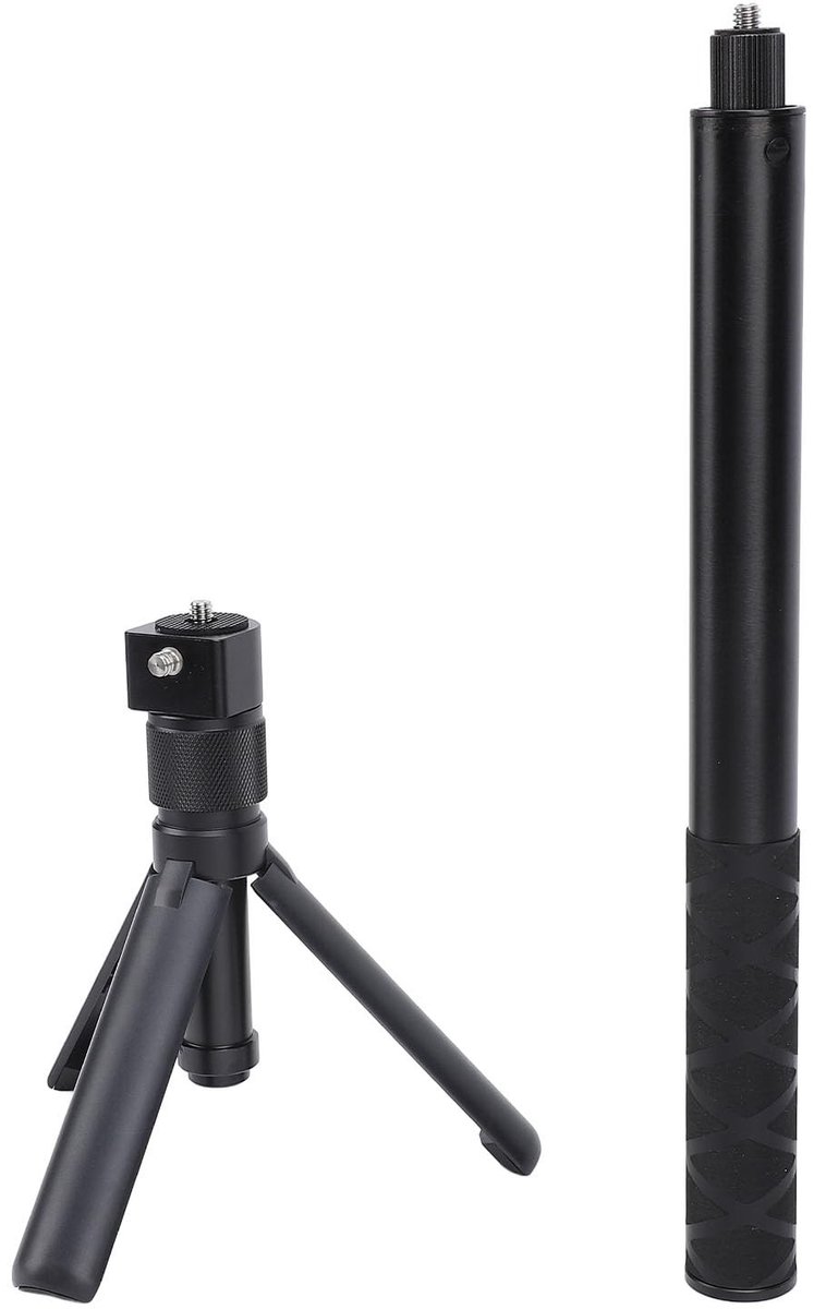 Allecto - Onzichtbare Selfiestick - Selfiestickstatief - Uitbreidingsbereik 28-120 cm - Voor sportcamera's - Perfect voor 360 graden fotografie - G...