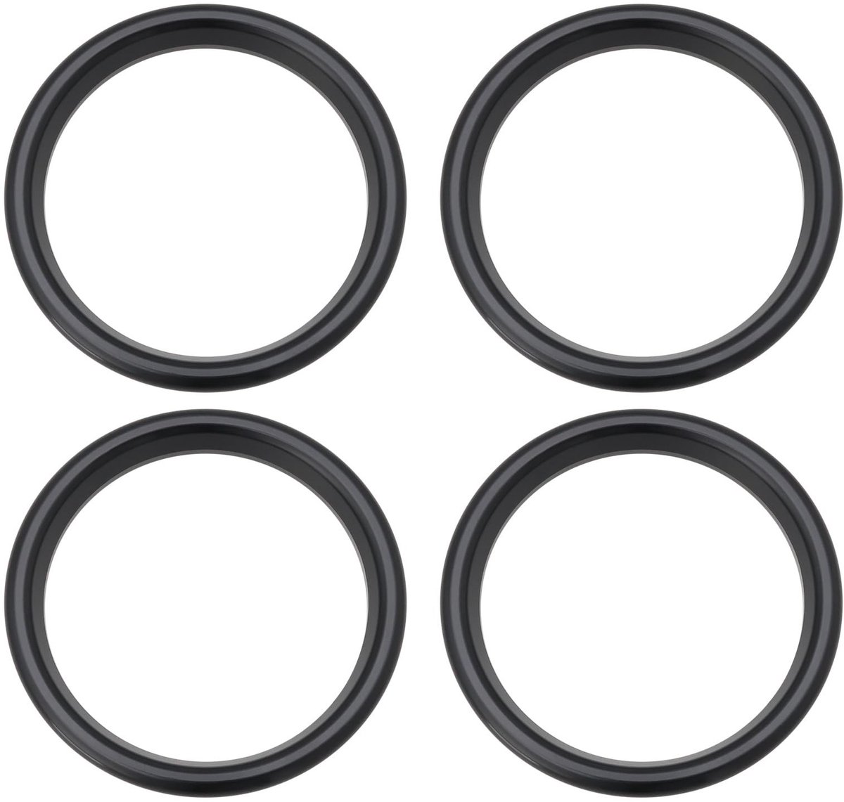 Allecto - Decoratieve Luchtuitlaat Ringen - Zwart - Set van 4 - Aluminium - Geschikt voor Audi A3 S3 Q2 - Verbeter het Uiterlijk