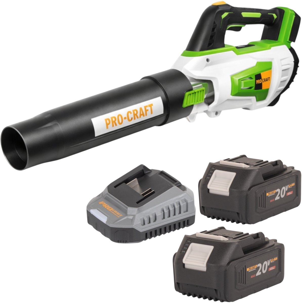 Procraft PB20 accu bladblazer 20 V TURBO + 2x accu 4,0 Ah + oplader