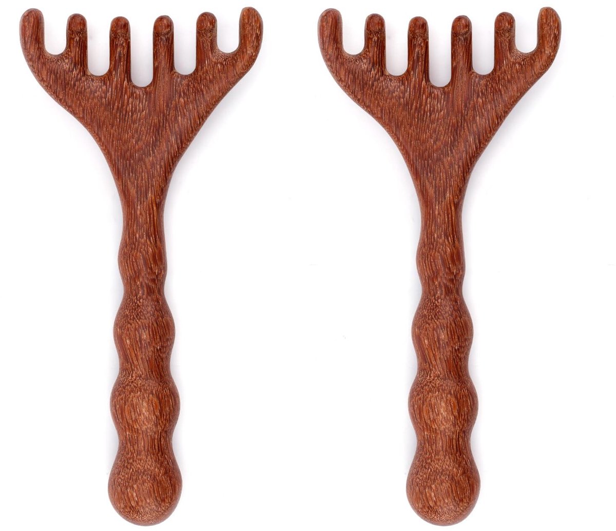 Allecto - Houten Hoofdhuidmassager - Diepe Ontspanning - Draagbare Haarverzorgingstool - Bruin - Hoofdmassage - Ontspanning voor de hoofdhuid - Haa...