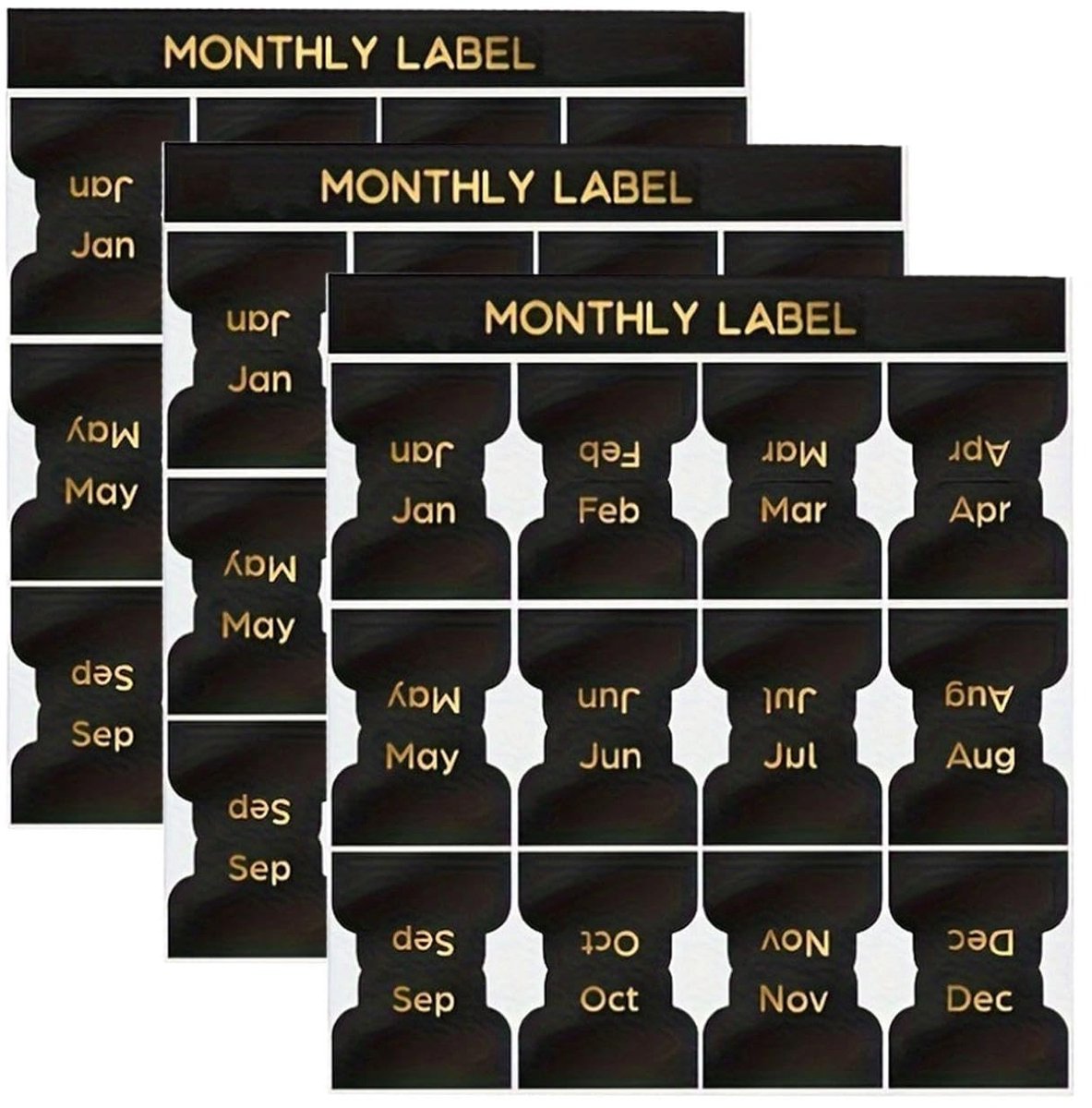 Allecto - Maandlabel Stickers - Zelfklevende Tabs - Ideaal voor Planner - 36 Stuks - Notitieboek - Perfecte Organisatie - Geschikt voor Thuis - Mul...