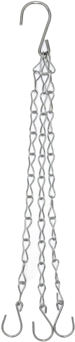 Set van 2 Hangende Bloempotten met Ketting en S-Haak - Metaal - Wit