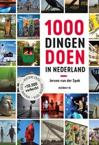 Boekomslag met de titel '1000 dingen doen in Nederland' in grote rode letters.