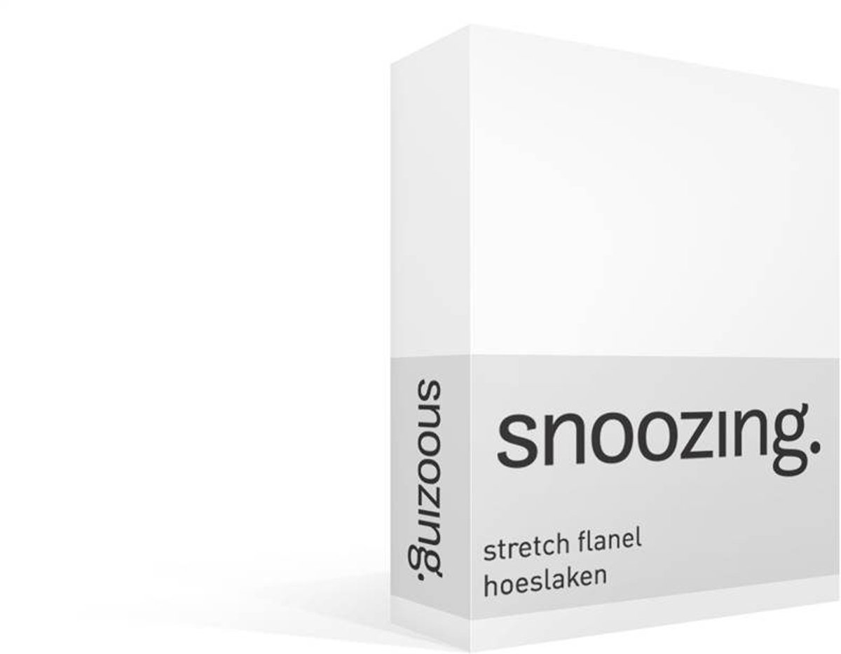 Snoozing stretch flanel hoeslaken - Lits-jumeaux - Wit