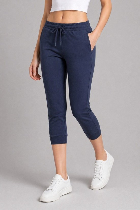 ROSS CAMP pantacourt femme - jogging coton - pantalons - pantalon de sport - pantalons d'été - Bleu foncé - M