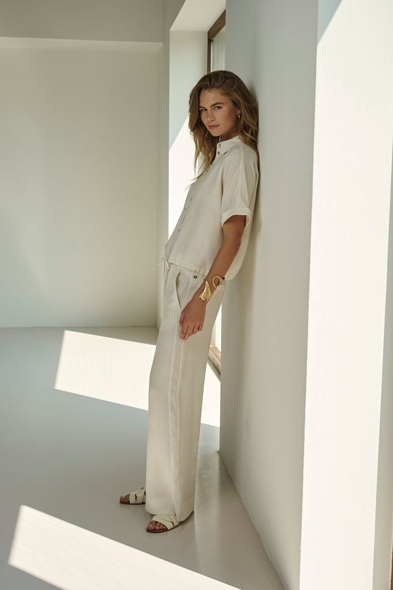 Rino & Pelle Broeken - Nour wide-leg trouser - Wit