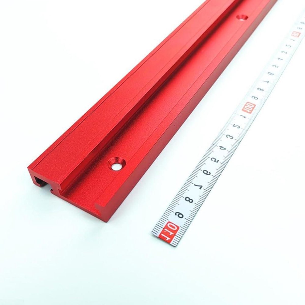 Verstekrail T-sleuf - Houtbewerking Tool - Precisie Werk - 45 Type Aluminium - 600mm Lengte - Zilver