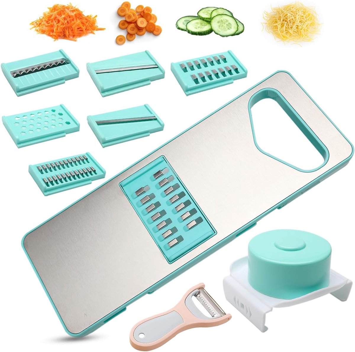 Multifunctionele groenteschaaf voor het snijden van komkommer, aardappel en wortel - ideaal voor salades en gerechten