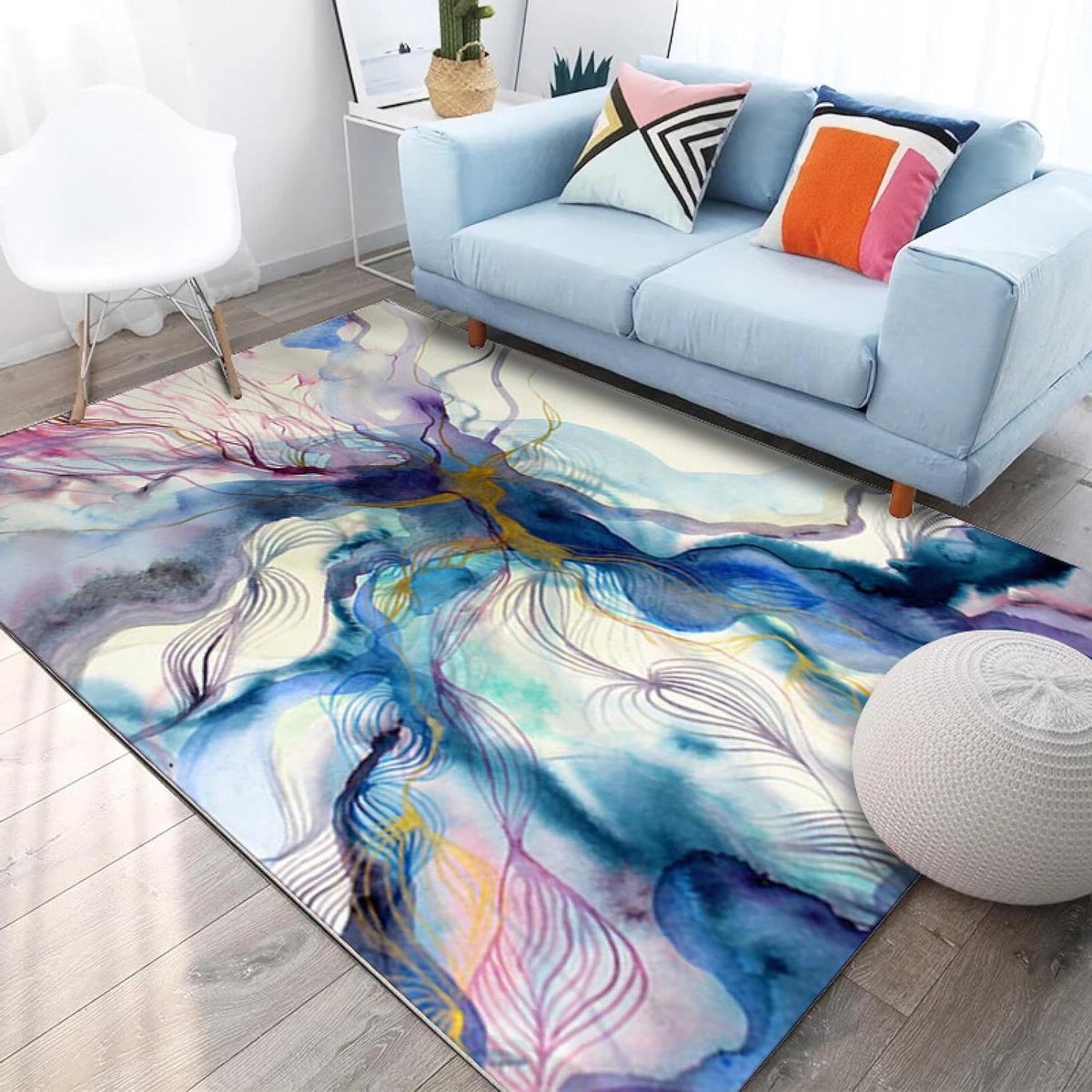 Abstract Vloerkleed - Laagpolig Kleed - Woonkamer Decoratie - Geschikt voor vloerverwarmin