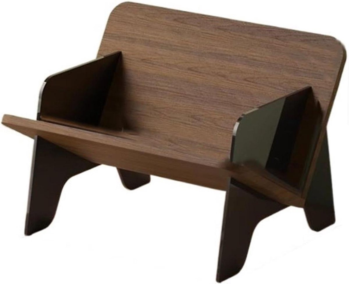 Houten Platenhouder - Displayrek - Muziek Opslag - Eenvoudige Montage - 40x30x28 cm - Houtkleur