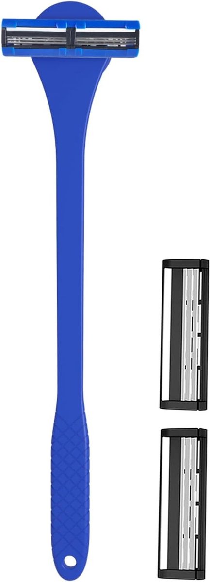 Rughaartrimmer Mannen - Lichaamsverzorging - Glad Scheren - Batterijvrij Ontwerp - 46 cm - Zwart Blauw