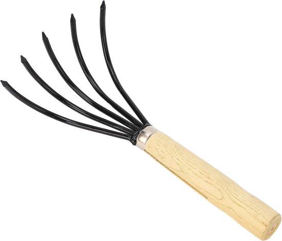 Handhark met 5 tanden - Ergonomische handgreep - Klauw tuinhark voor het cultiveren, frezen en beluchten van de bodem - Comfortabele grip - Eenvoudig te gebruiken - Tuinieren accessoire van Merkloos	 — afbeelding 5