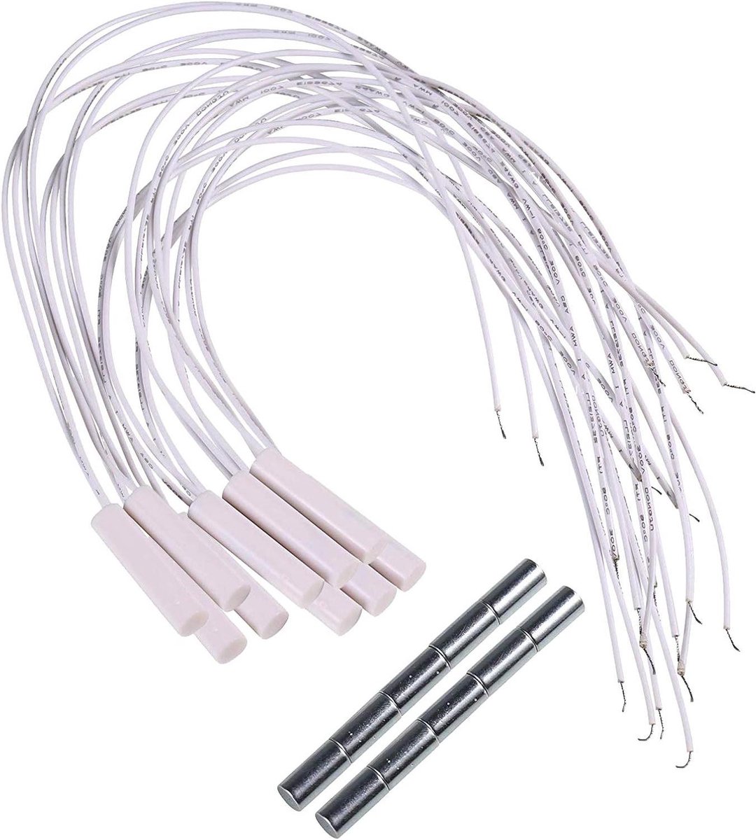 Magnetische Deurcontact - Bedrade Sensor - Beveiligingssysteem - Voor Houten Deuren - 10 Stuks - Wit