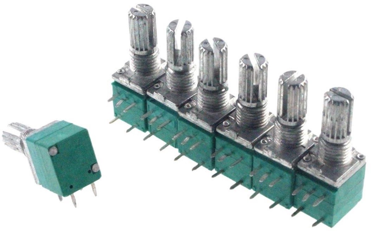 Potentiometers Set - Variabele Weerstanden - Audio Aanpassing - Met Schakelaar - 5 Stuks - Zilver
