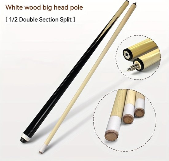 Biljartkeu - Poolkeu Keu - Biljartspel Verbeteren - Hout Materiaal - 145 cm Lengte - Natuurlijk Hout — afbeelding 5
