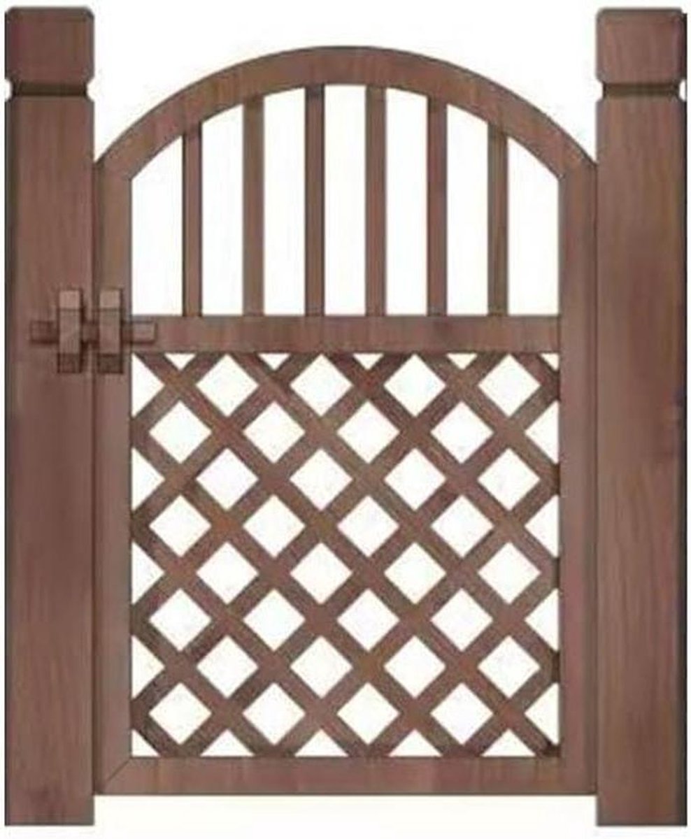 Houten Tuinpoort - Hek Deur - Buitenruimte Afscheiden - Aanpasbare Maat - 70x110cm - Bruin