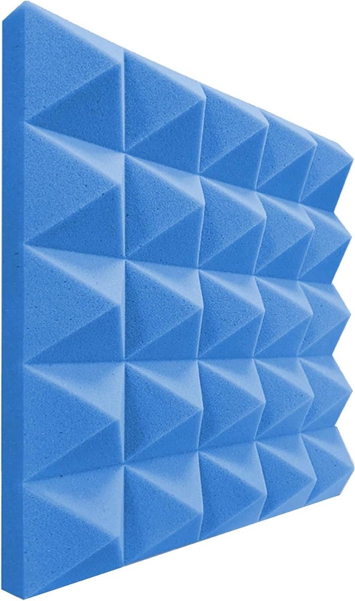 Geluidsisolatie Katoen - Akoestisch Paneel - Studio Geluid - Zelfklevend - 50x50cm 10 Stuks - Blauw