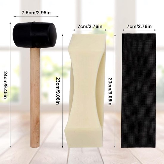 Vloer Reparatie Set - Voegen Kit - Vloeren Herstellen - Krasbestendige Hamer - 3 Delig - Multicolor van Merkloos — afbeelding 2