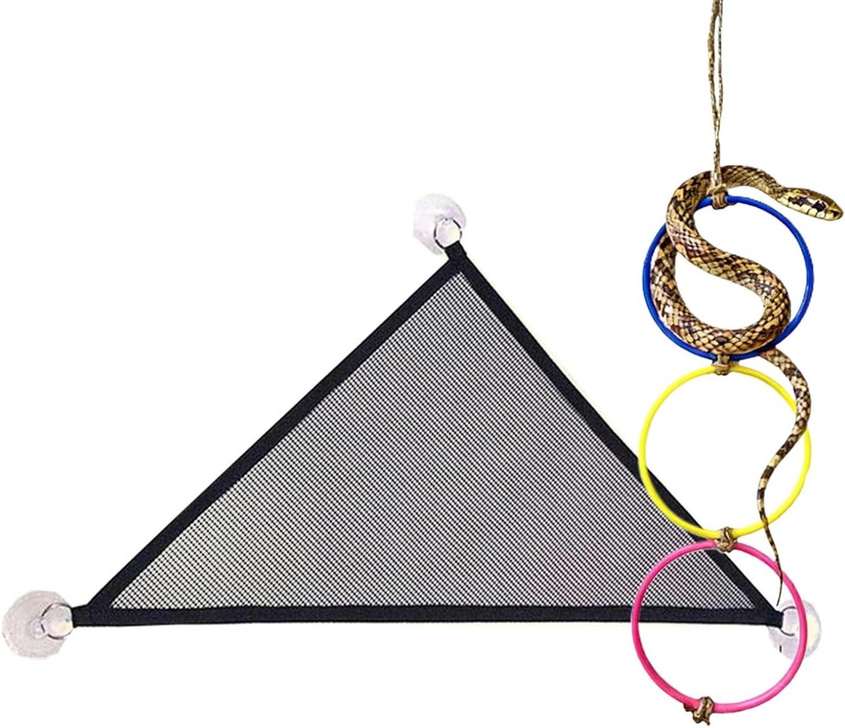 Klimaccessoires Slangen - Verrijkingsringen Terrarium - Reptiel Verrijking - Met Geïntegreerde Hangmat - 3 of 6 Ringen - Nylon