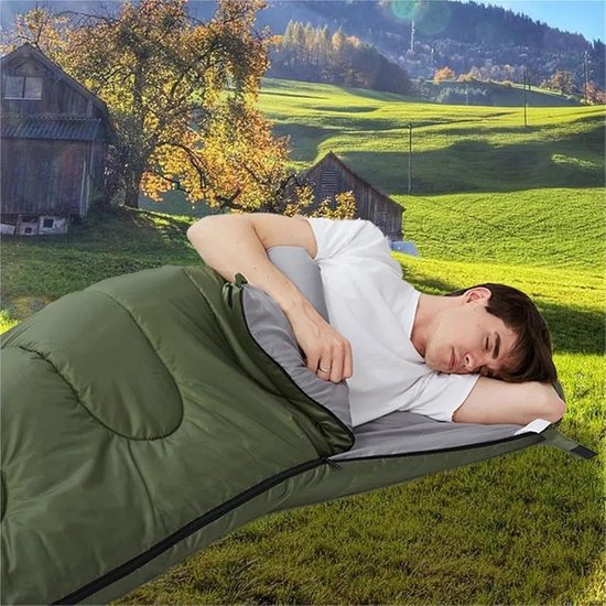 Slaapzak - Kampeerzak - Outdoor avonturen - Extra dik - 75 x 210 cm - Zwart — afbeelding 2